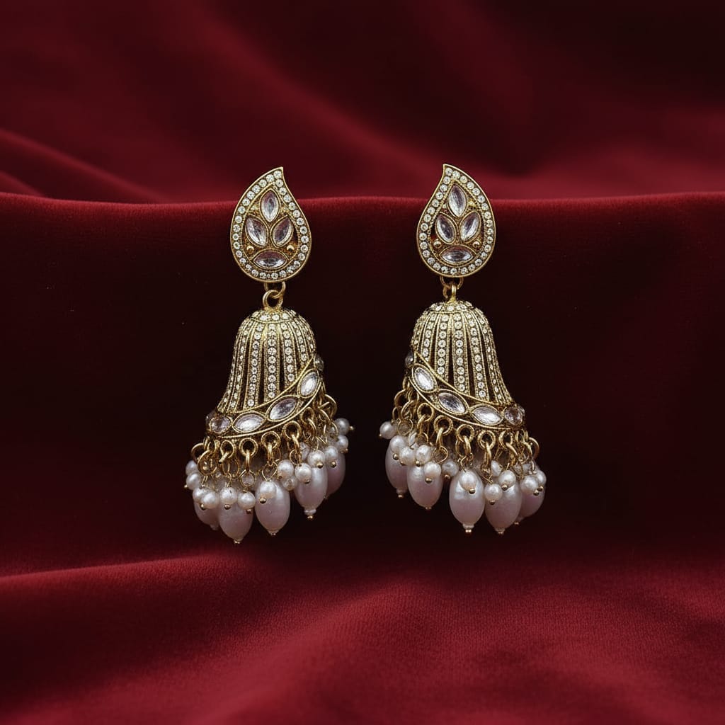 Royal Kundan beautiful Best seller gold Jhumka