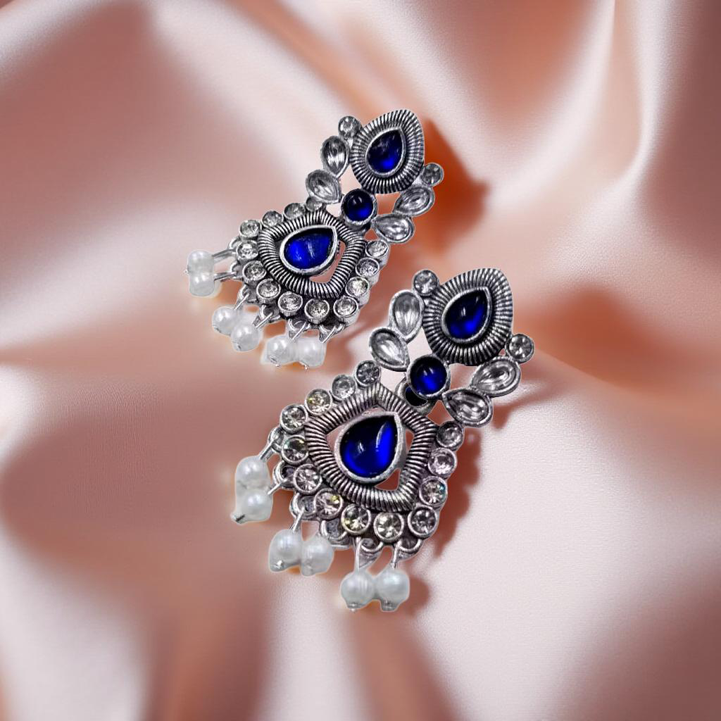 Royal Amber Pearl Dangler Earrings