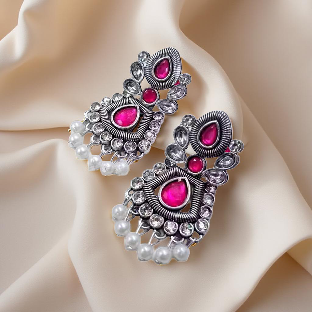 Royal Amber Pearl Dangler Earrings