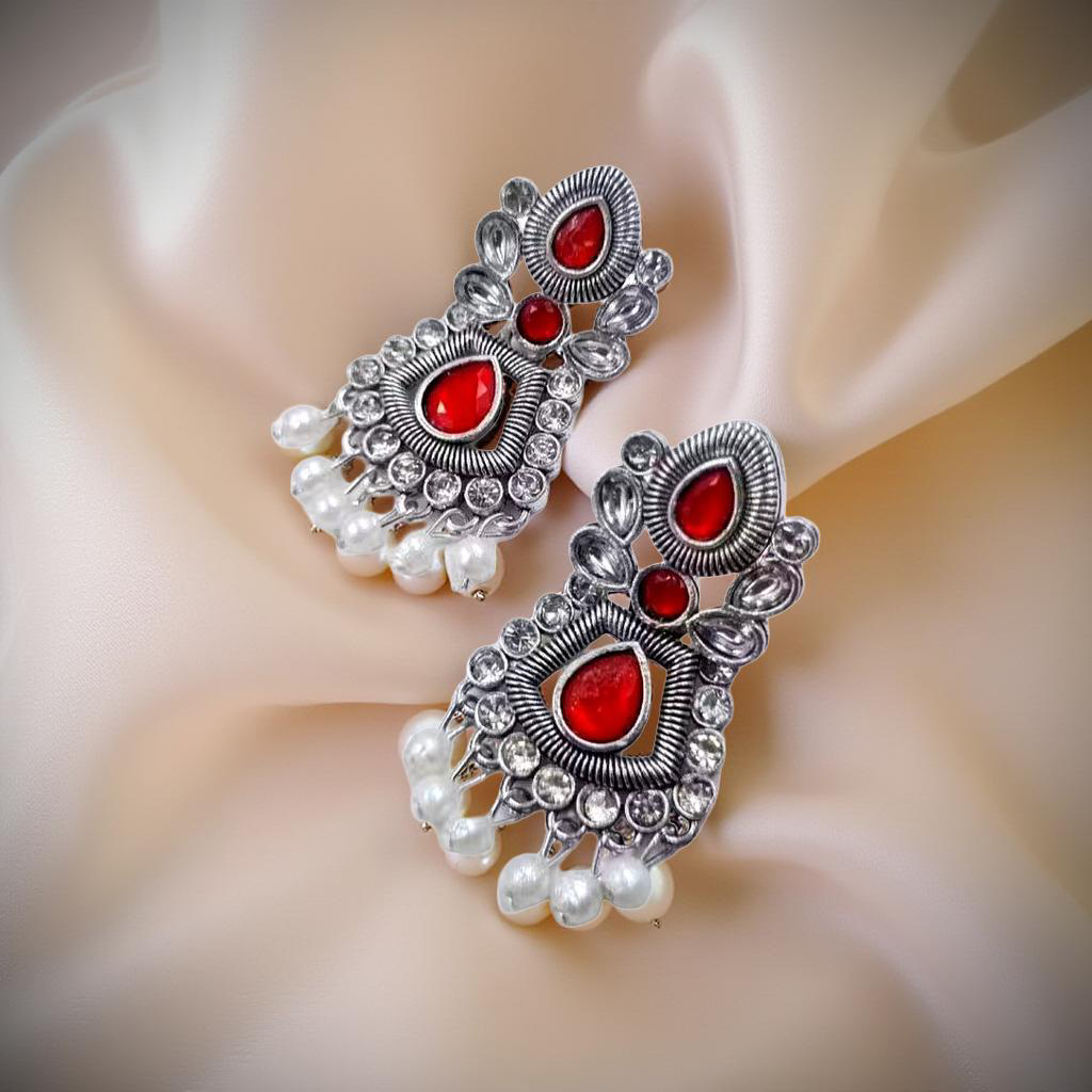 Royal Amber Pearl Dangler Earrings