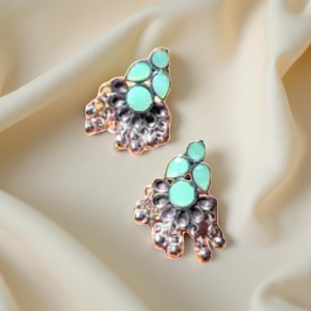 Emerald Wave Textured Studs