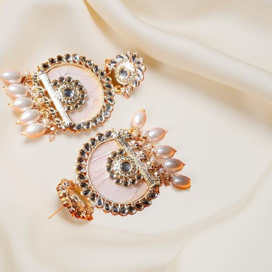 Royal Aura Pearl Chaand Danglers”
