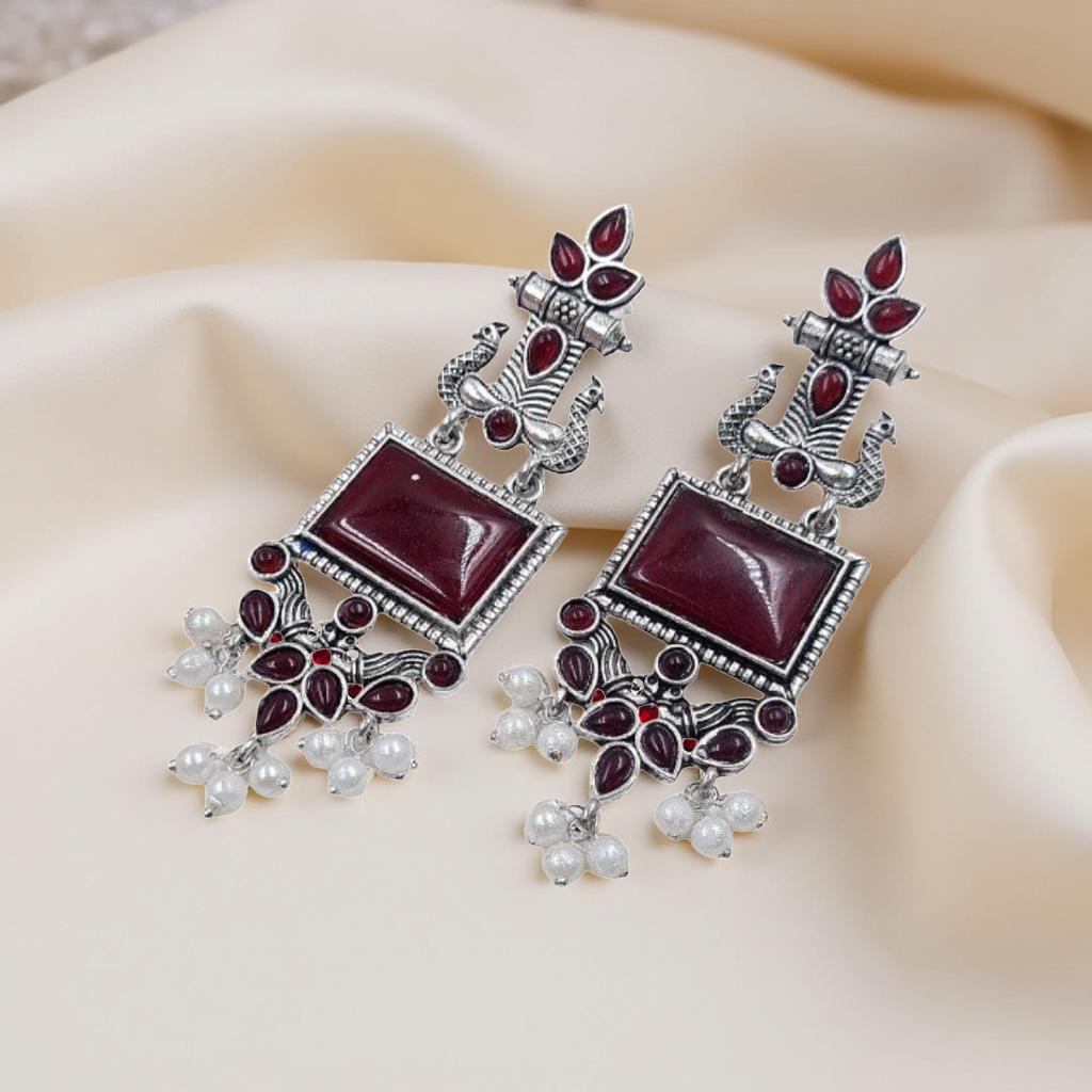 Vintage Style Jade Statement Earrings