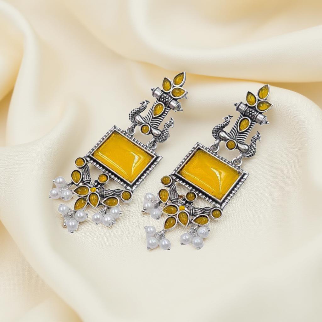 Vintage Style Jade Statement Earrings