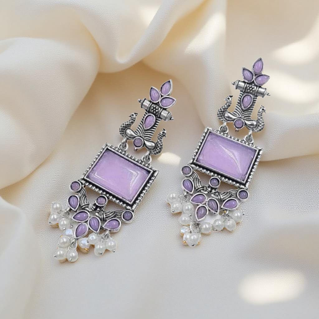 Vintage Style Jade Statement Earrings